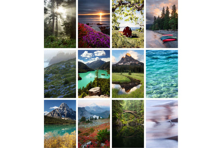 An overview of all the photographs included in Lars Gesing's 2024 PNW calendar.