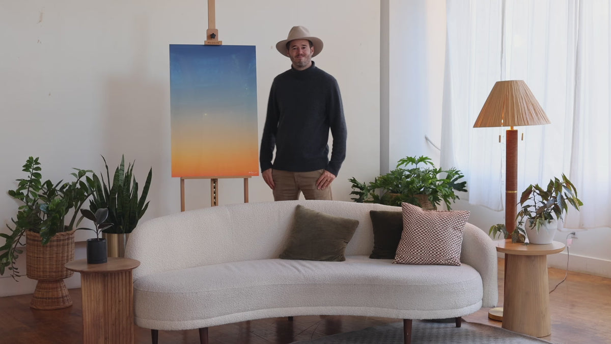 Video of West Seattle artist Lars Gesing with his Big Sur Sunset Photo.