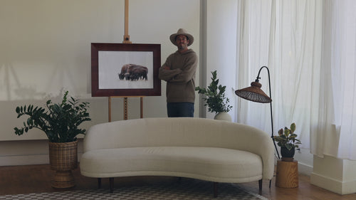 West Seattle artist Lars Gesing shows his popular bison artwork FAMILY BONDS.