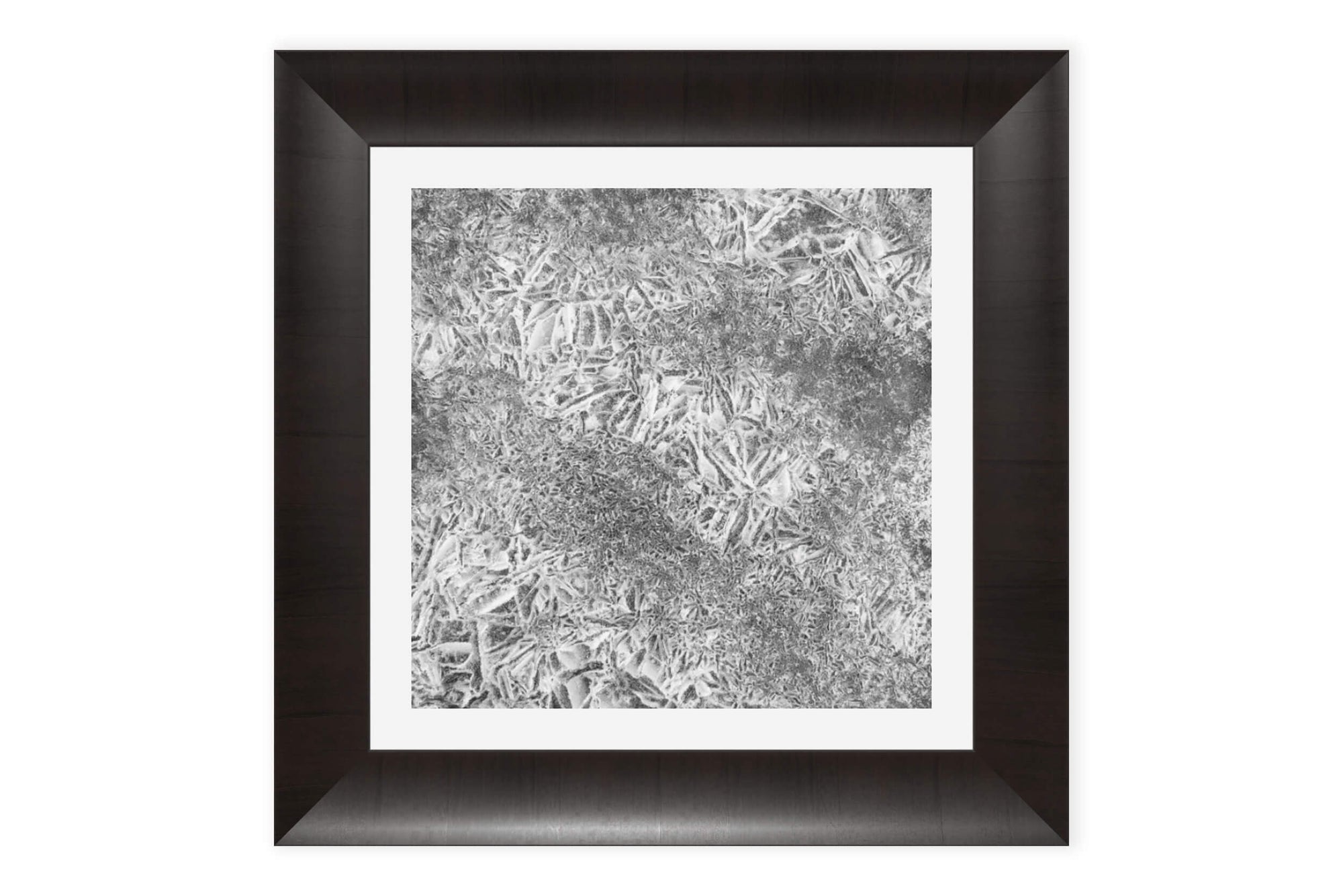 A framed abstract photograph of Dream Lake in Rocky Mountain National Park.