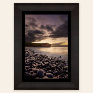 A framed Shipwreck Beach sunrise picture from Poipu, Kauai.