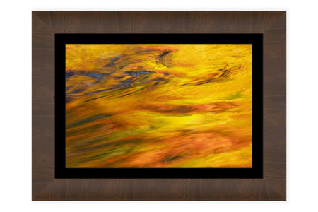A framed acrylic picture of the fall colors at Silver Falls State Park in Oregon.
