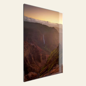 A TruLife acrylic Waimea Canyon sunrise picture from Kauai.