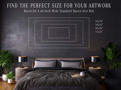 Use this guide to find the right size artwork for your space.