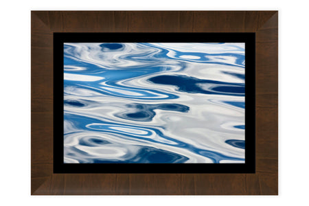 This piece of framed abstract Anacortes art shows a picture from a whale watching tour.