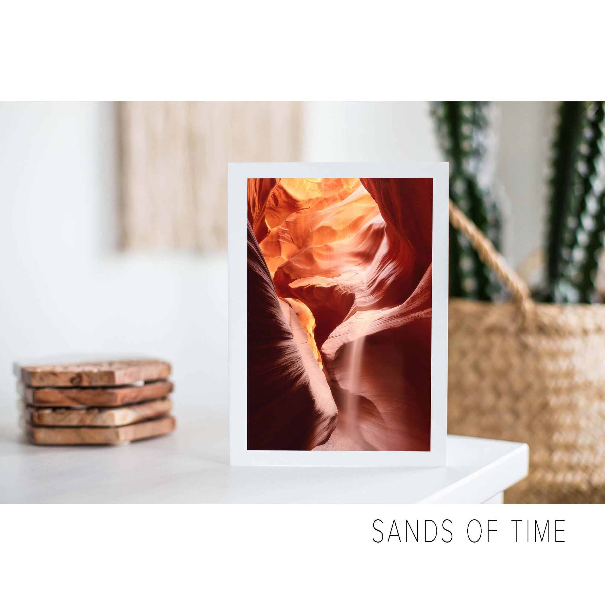 A nature art greeting card showing an Antelope Canyon picture.