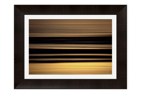 This piece of framed Cannon Beach art shows an abstract Oregon coast sunset.