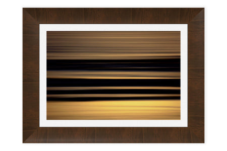 This piece of framed Cannon Beach art shows an abstract Oregon coast sunset.