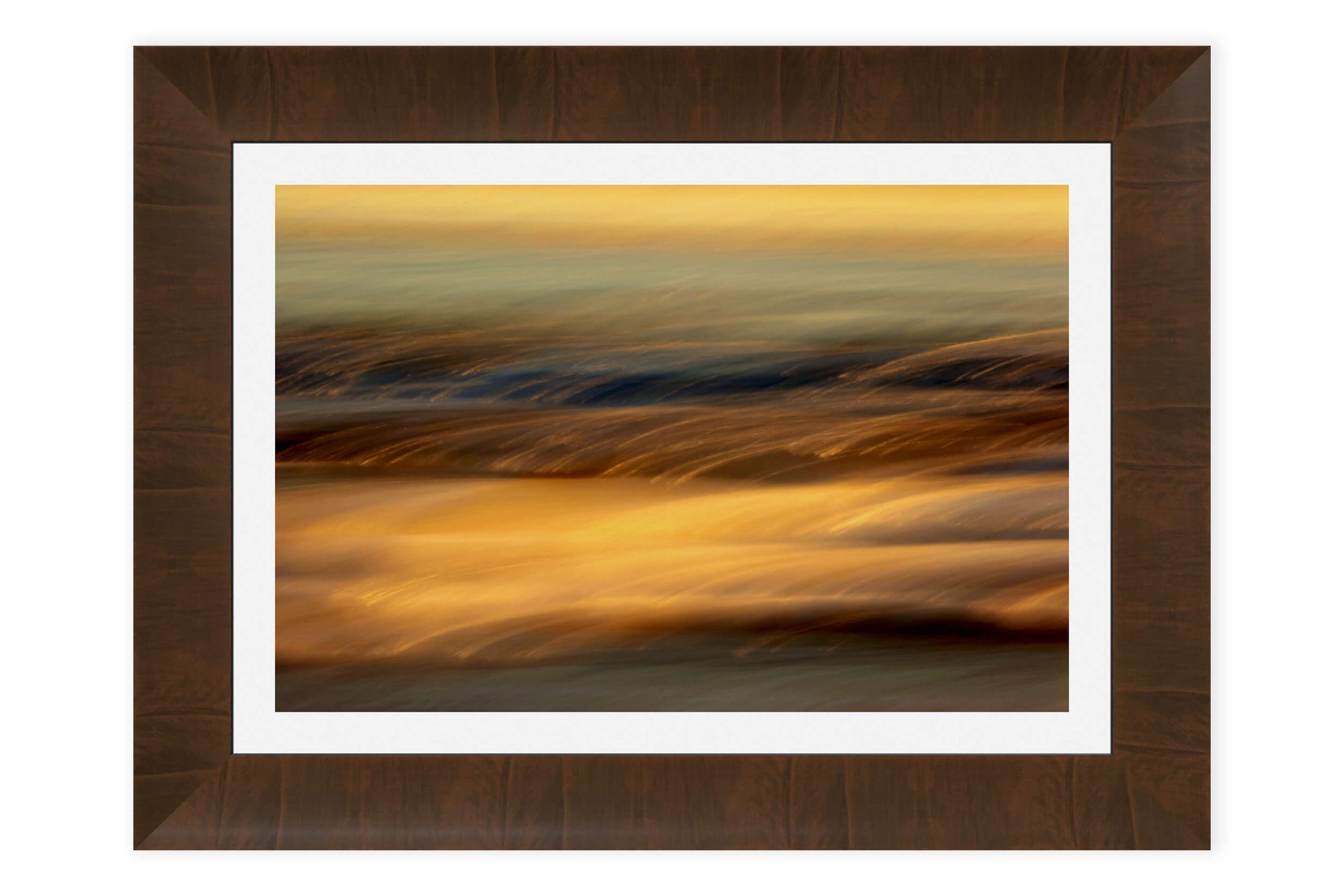 This piece of framed impressionist Cannon Beach art shows an Oregon Coast sunset.