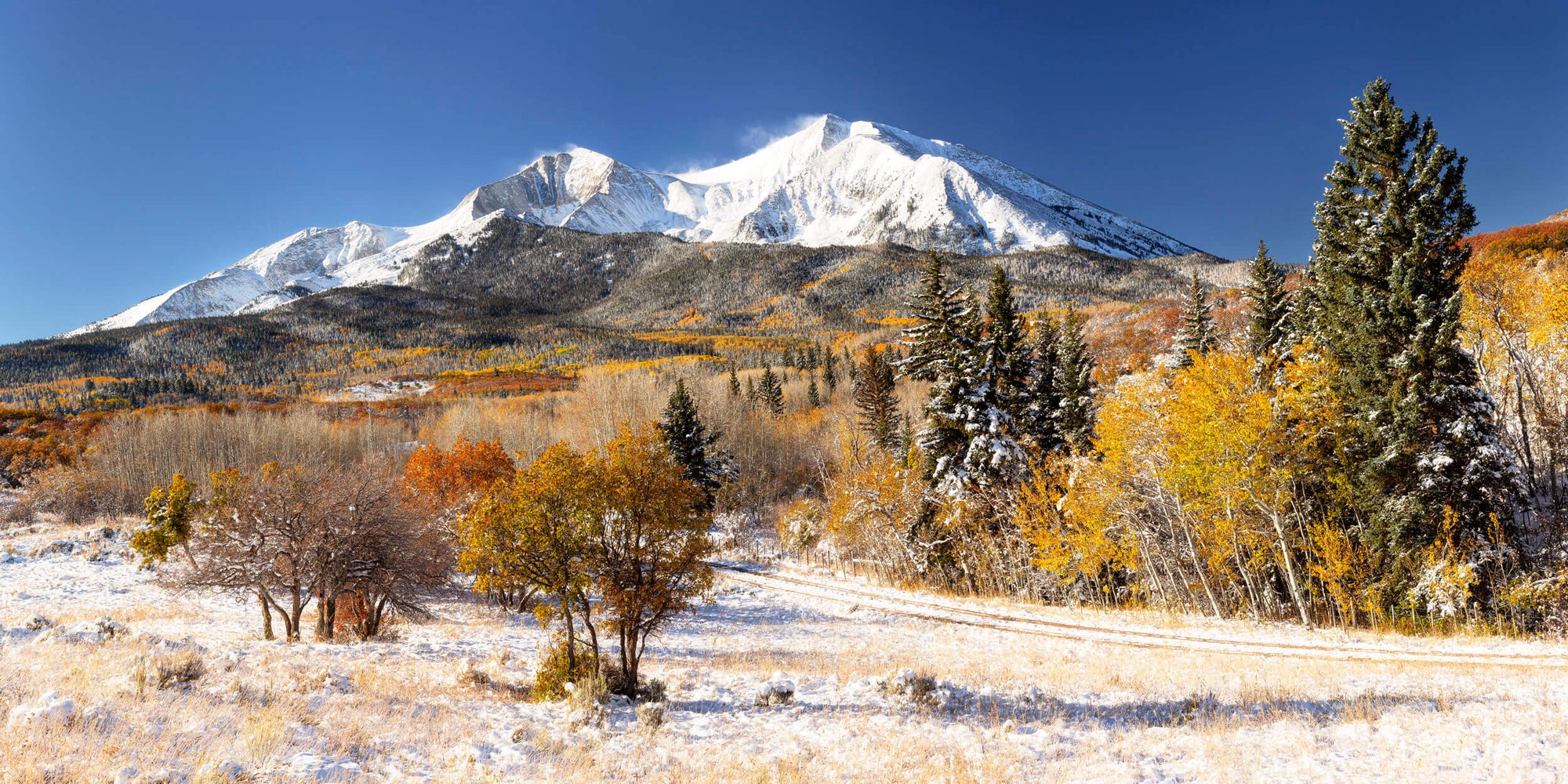 This piece of Colorado art shows Mount Sopris in Carbondale in fall.