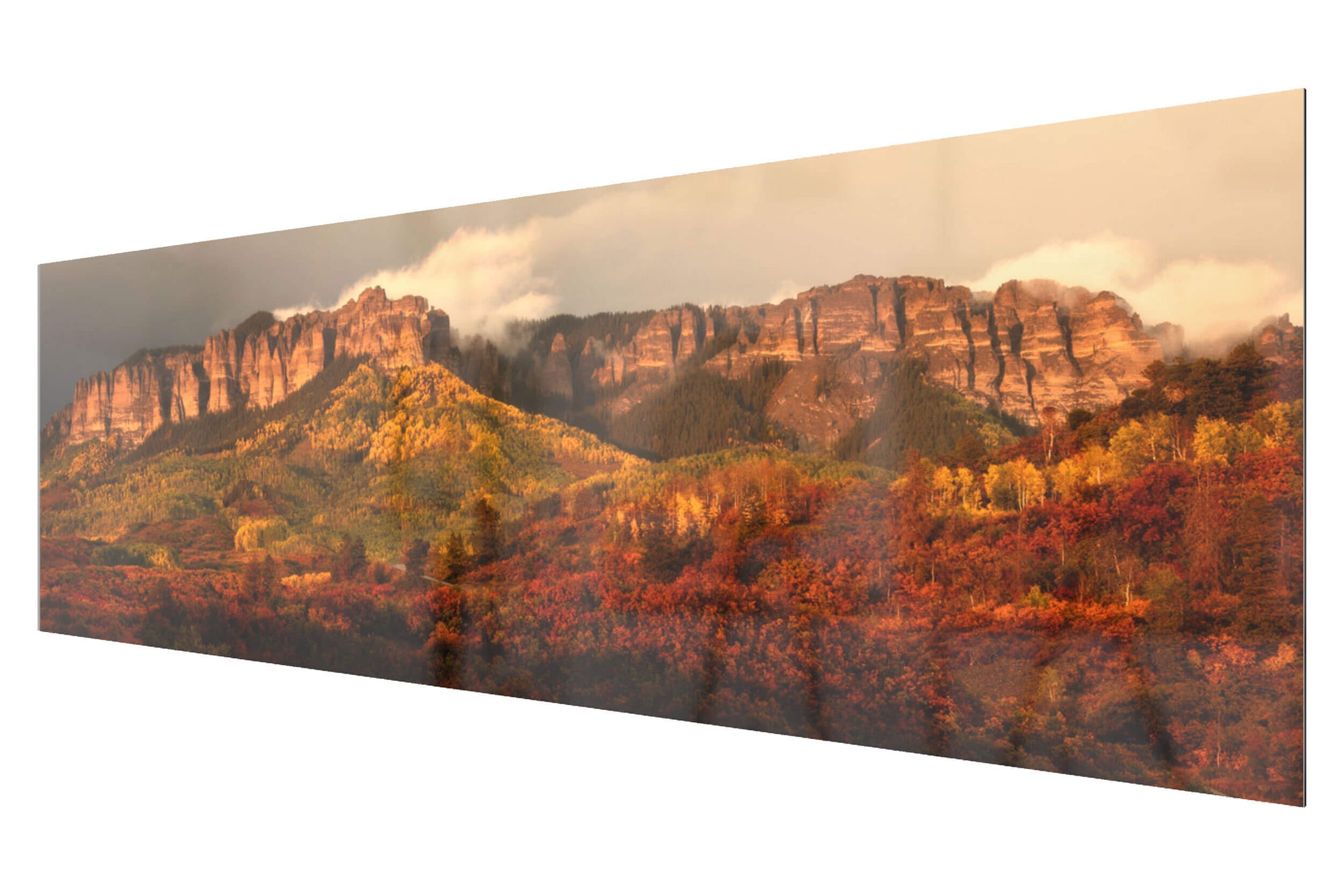 This piece of TruLife acrylic Colorado art shows the fall colors on Owl Creek Pass.