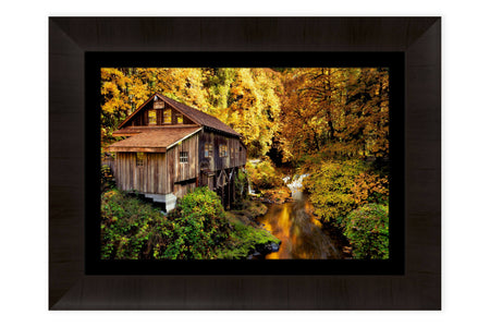 A piece of framed Washington art using TruLife acrylic shows the Cedar Creek Grist Mill.